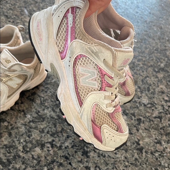 New Balance Beige and Pink Athletic Shoes - Picture 3 of 5